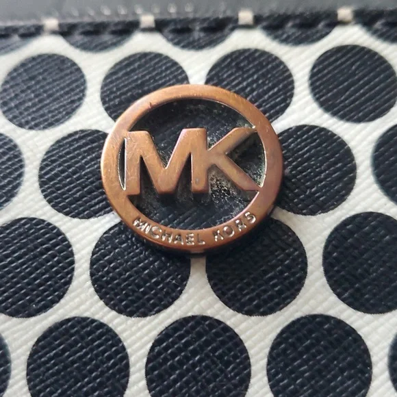 Michael Kors Black and White Polka Dot Wallet - Picture 12 of 14